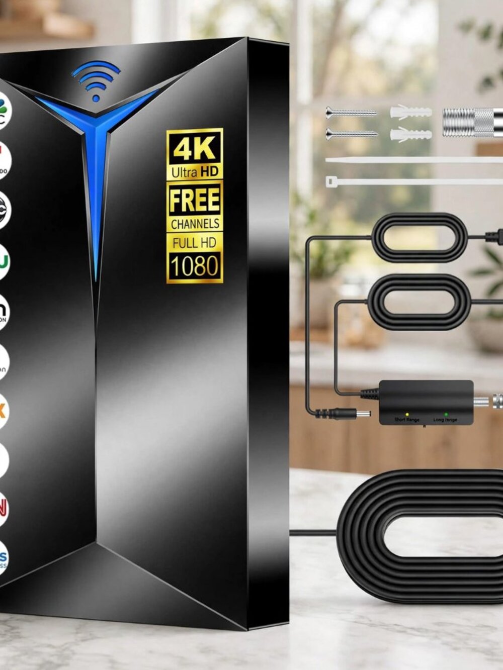 2026 Premium TV Antenna Indoor Outdoor – 3500+ Miles Long Range